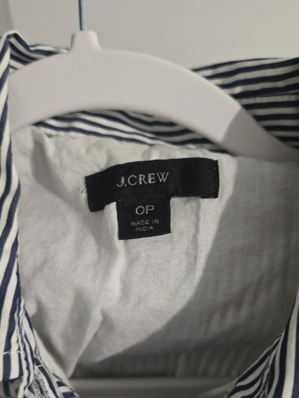 J. Crew Blue and White Striped Maxi Shirt Dress